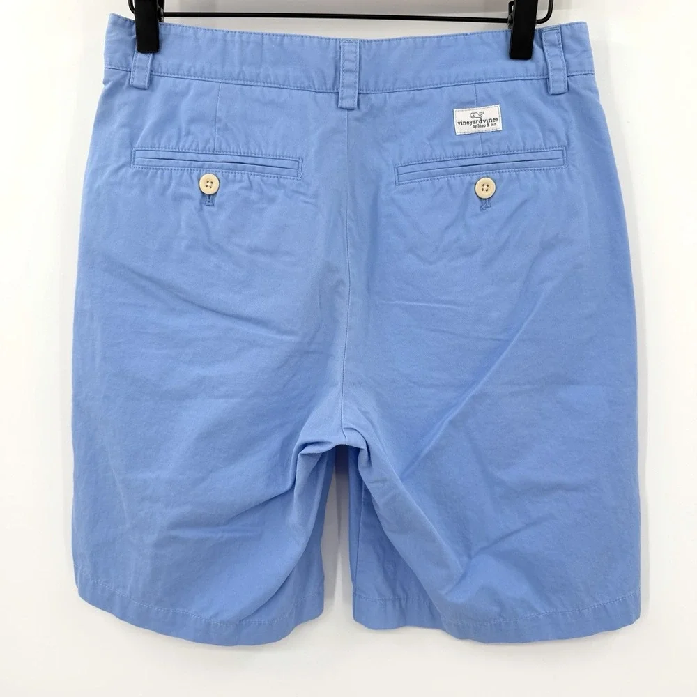 Vineyard Vines Shorts Mens 28x9 Light Blue Club Short Cotton Twill Preppy Beach
